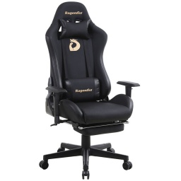 SILLA GAMER RAGONFIST RECLINABLE C RESPALDO Y APOYA PIES NEGRA