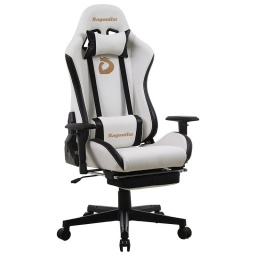 SILLA GAMER RAGONFIST RECLINABLE C RESPALDO Y APOYA PIES BLANCA