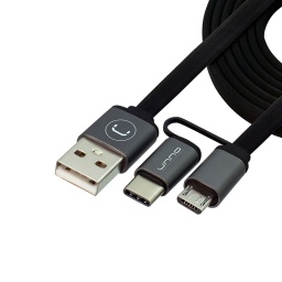 Cable 2 En 1 Tipo C Y Micro Usb Unno Plano