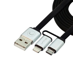 CABLE 2 EN 1 LIGHTNING Y MICRO USB UNNO