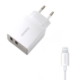 CARGADOR COMPLETO LIGHTNING IPHONE 2 USB K240 FONENG