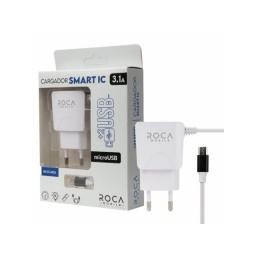 CARGADOR DE PARED INTELIGENTE ROCA 3.1A  2USB  MICRO USB RC-TC-L31