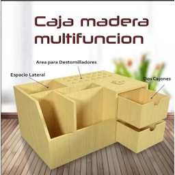 ORGANIZADOR DE MADERA HERRAMIENTAS CELULARES Y PC