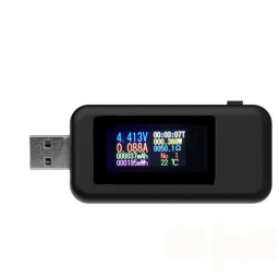 TESTER MEDIDOR DE CORRIENTE USB TIPO C NEGRO